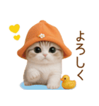 スコティッシュ猫 可愛いみかんハット（個別スタンプ：12）