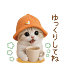 スコティッシュ猫 可愛いみかんハット（個別スタンプ：23）
