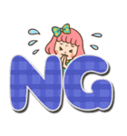 レトロなボブ子ちゃん【デカ文字】（個別スタンプ：4）