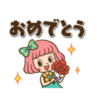 レトロなボブ子ちゃん【デカ文字】（個別スタンプ：37）