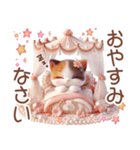 3D 三毛猫の夏のマリンモチーフ（個別スタンプ：3）