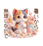 3D 三毛猫の夏のマリンモチーフ（個別スタンプ：11）