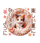 3D 三毛猫の夏のマリンモチーフ（個別スタンプ：18）