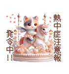 3D 三毛猫の夏のマリンモチーフ（個別スタンプ：28）