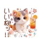 3D 三毛猫の夏のマリンモチーフ（個別スタンプ：35）