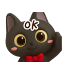 かわいい黒ネコ☆3D【どアップ】（個別スタンプ：6）