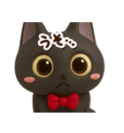 かわいい黒ネコ☆3D【どアップ】（個別スタンプ：22）