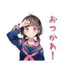 制服の女の子★校則ギリギリ生活（個別スタンプ：34）