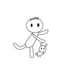 [アレンジ用]僕とウサギのう～（個別スタンプ：1）