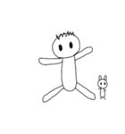 [アレンジ用]僕とウサギのう～（個別スタンプ：4）