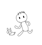 [アレンジ用]僕とウサギのう～（個別スタンプ：14）