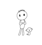 [アレンジ用]僕と犬のジョン（個別スタンプ：1）