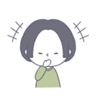 #顔に出ない女子 前髪なしボブver.（個別スタンプ：10）
