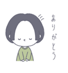 #顔に出ない女子 前髪なしボブver.（個別スタンプ：16）