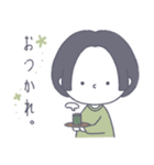 #顔に出ない女子 前髪なしボブver.（個別スタンプ：21）