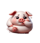 ピンクぶたは寝転んでだらけたいだけ（個別スタンプ：1）