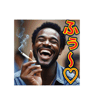 ※タバコを吸うゲイの♡黒人男性（個別スタンプ：22）
