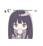 パーカーの女の子(ロングヘア)（個別スタンプ：4）