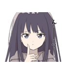 パーカーの女の子(ロングヘア)（個別スタンプ：6）