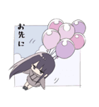 パーカーの女の子(ロングヘア)（個別スタンプ：16）
