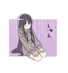 パーカーの女の子(ロングヘア)（個別スタンプ：18）