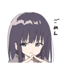 パーカーの女の子(ロングヘア)（個別スタンプ：19）