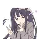 パーカーの女の子(ロングヘア)（個別スタンプ：23）