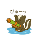 可愛い動物の海水浴 日本語（個別スタンプ：5）