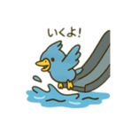 可愛い動物の海水浴 日本語（個別スタンプ：15）