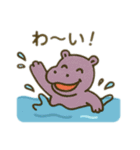 可愛い動物の海水浴 日本語（個別スタンプ：16）