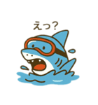 可愛い動物の海水浴 日本語（個別スタンプ：18）