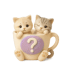 フェルト猫の感情マグカップ♪40のきもち（個別スタンプ：1）