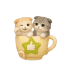フェルト猫の感情マグカップ♪40のきもち（個別スタンプ：6）