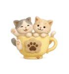 フェルト猫の感情マグカップ♪40のきもち（個別スタンプ：7）