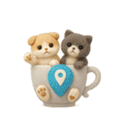 フェルト猫の感情マグカップ♪40のきもち（個別スタンプ：9）