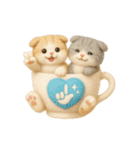 フェルト猫の感情マグカップ♪40のきもち（個別スタンプ：11）