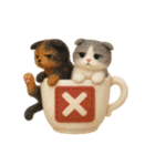 フェルト猫の感情マグカップ♪40のきもち（個別スタンプ：13）