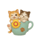 フェルト猫の感情マグカップ♪40のきもち（個別スタンプ：14）