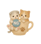 フェルト猫の感情マグカップ♪40のきもち（個別スタンプ：15）