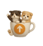 フェルト猫の感情マグカップ♪40のきもち（個別スタンプ：16）