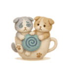 フェルト猫の感情マグカップ♪40のきもち（個別スタンプ：17）