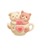 フェルト猫の感情マグカップ♪40のきもち（個別スタンプ：19）