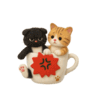 フェルト猫の感情マグカップ♪40のきもち（個別スタンプ：21）