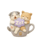 フェルト猫の感情マグカップ♪40のきもち（個別スタンプ：22）