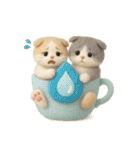 フェルト猫の感情マグカップ♪40のきもち（個別スタンプ：24）