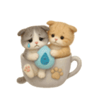 フェルト猫の感情マグカップ♪40のきもち（個別スタンプ：25）