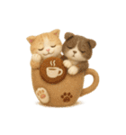 フェルト猫の感情マグカップ♪40のきもち（個別スタンプ：32）