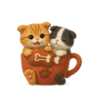 フェルト猫の感情マグカップ♪40のきもち（個別スタンプ：34）