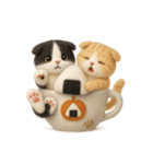 フェルト猫の感情マグカップ♪40のきもち（個別スタンプ：35）