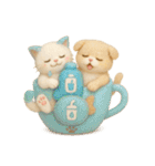 フェルト猫の感情マグカップ♪40のきもち（個別スタンプ：40）